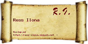Ress Ilona névjegykártya